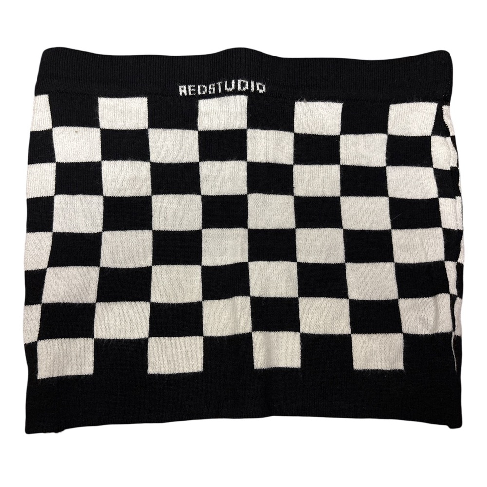 Black and White Checkered Tube Top - size S